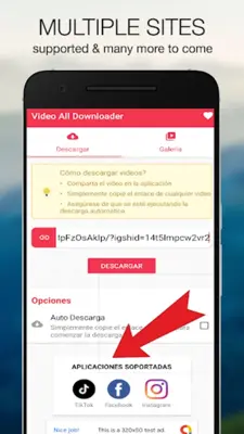 Descargador de Videos android App screenshot 1